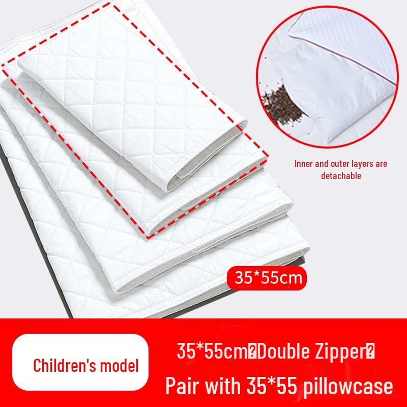 Buckwheat Hull Pillow Core Cover: Pure Cotton, Double Zipper, Thickened, Baby-Safe Pillow Core Bag, Home Textile.
