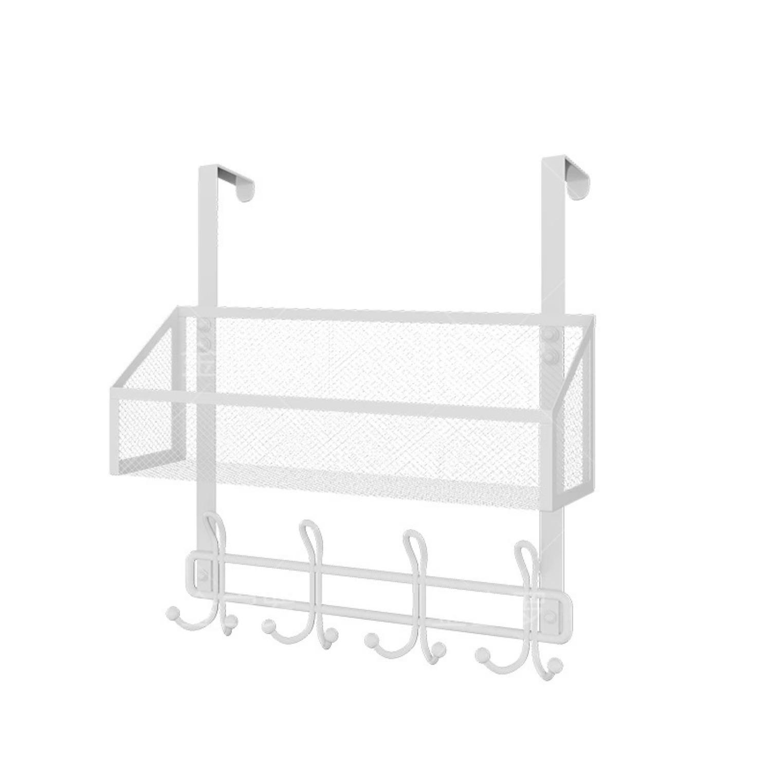 Двухслойная вешалка для полотенец на дверь с 4 крючками металлический крючок для полотенец на дверь декоративные органайзеры на дверь 2 Layers белый 2498₽