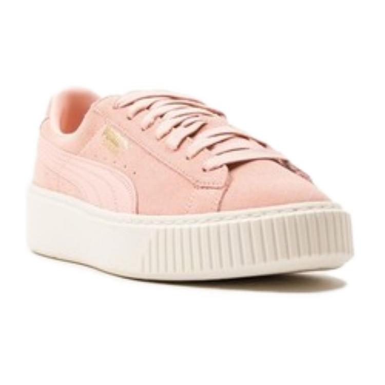 PUMA Suede Platform Core Coral Cloud Whisper White Womens 363559-05