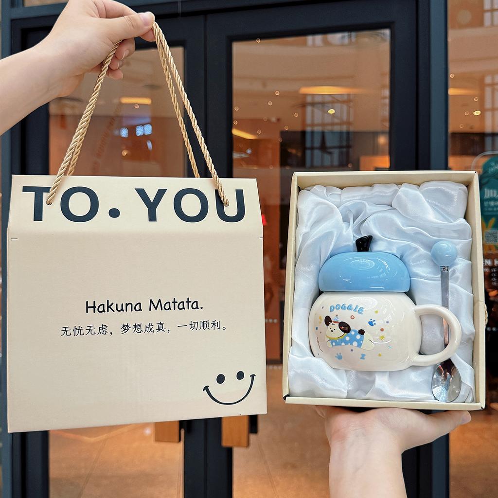 Mädchen Geburtstagsgeschenk Hasenbecher Keramiktasse Souvenir praktisches Geschenkset neue Wassertasse