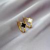 Elegant 18k Four-Leaf Clover Ring with Petal Design, Versatile Non-Fading Jewelry in Ins Style