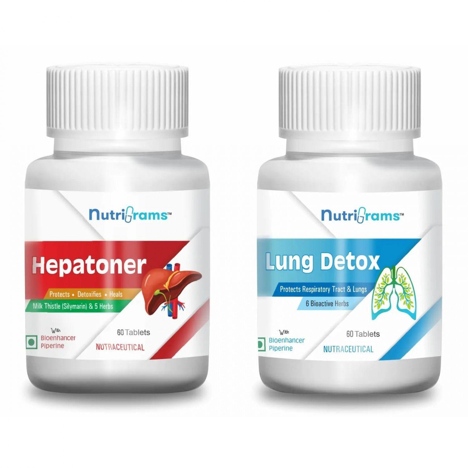 

Набір Гепатонер + Ланг Детокс (2 x 60 таб, 500 мг), Hepatoner + Lung Detox Set, Nutrigrams