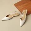 Fashion Women Baotou Sandals Fashion Pointed High Heels Sexy Slingbacks Women Sandals Comfort Elegant Silver Single Shoe Sandalias Mujer