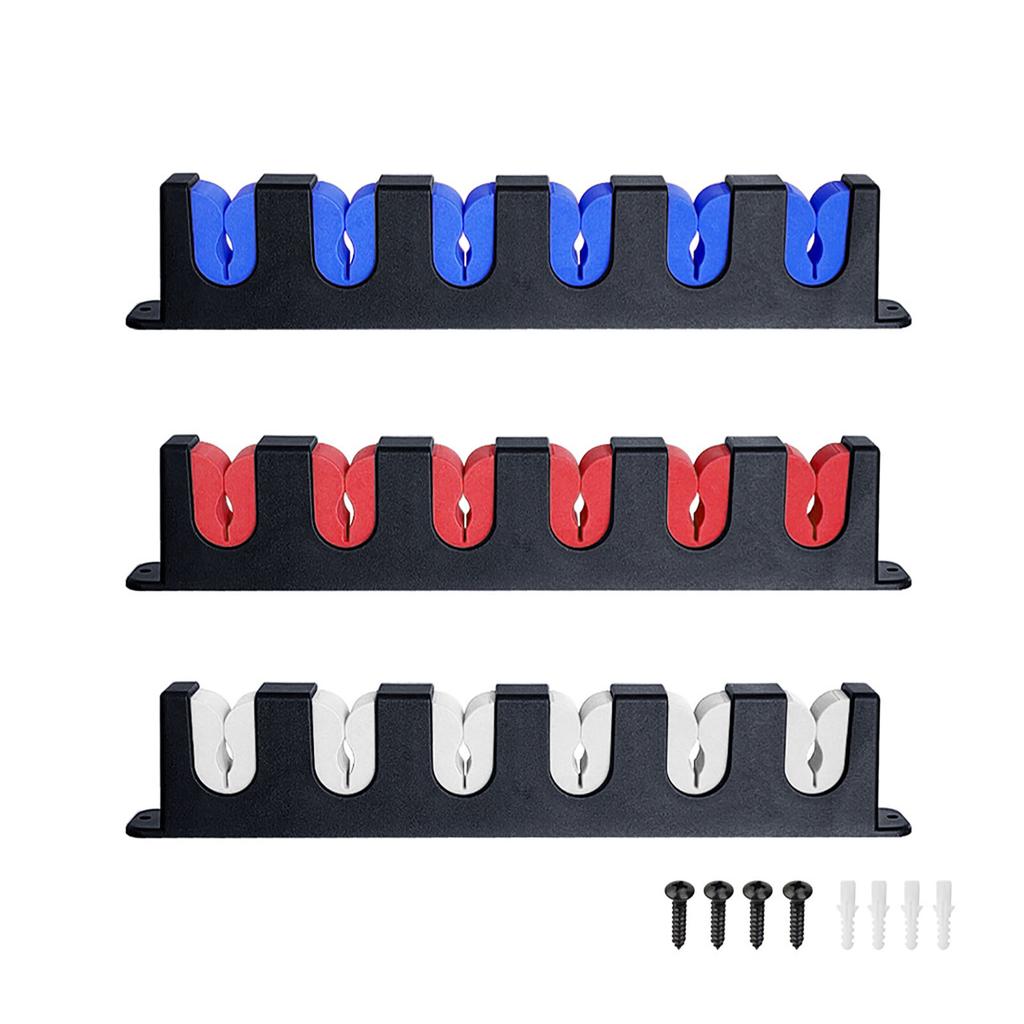 Wall Mounted Fishing Rod Holder Lightweight Simple Installation Vertical 6-rod Rack Organizer With Screws