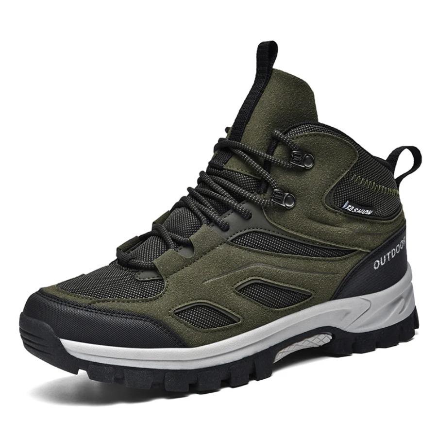 

Мужская походная обувь. Нескользящая и износостойкая походная обувь больших размеров. Модная повседневная спортивная обувь. Мужская обувь с высоким берцем. 39 зелёный