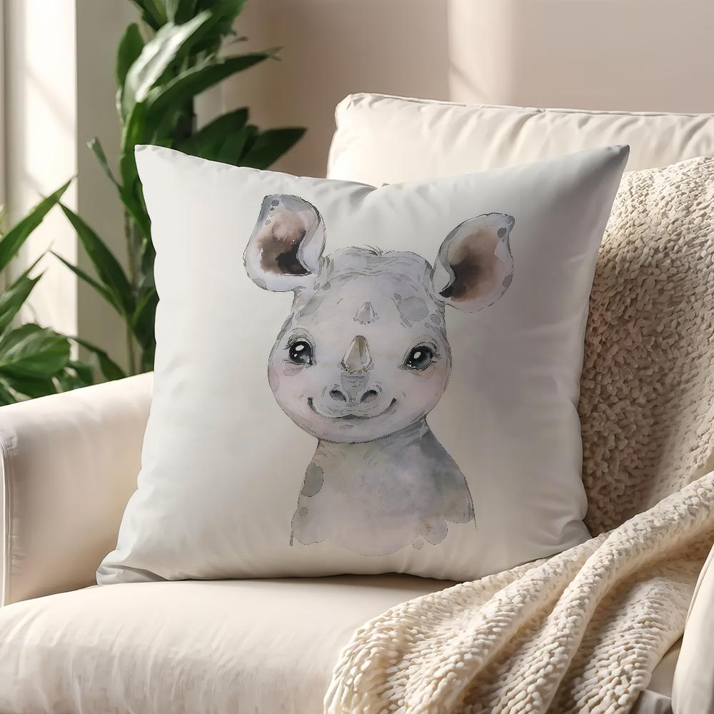 Watercolor Cute AAnimalS Cushion Cover For Pillow Printing Sofa Decoration Home Car Room Coffee Shop Office Nordic Simplicity
