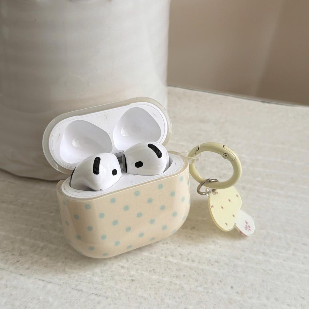 Milk white background fog blue polka dot AirPods 1 generation earphone case for Apple earphones AirPods 1 generation Pro1