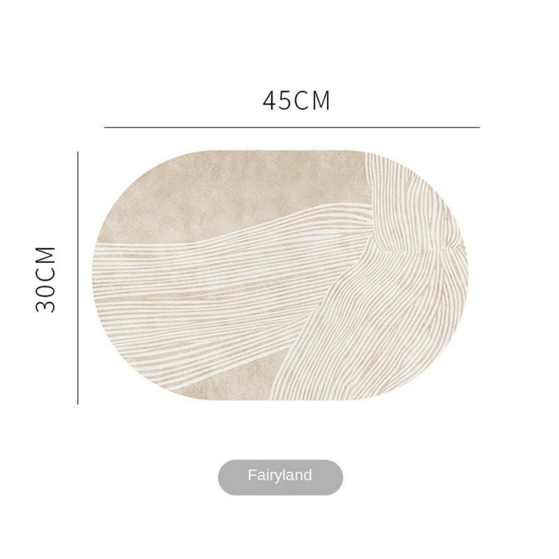 Leather Dining Mat Elliptic Shape Table Mat Waterproof Oil-proof Wash-free Table Pads Breakfast Heat Insulation Mat Kitchen Tool