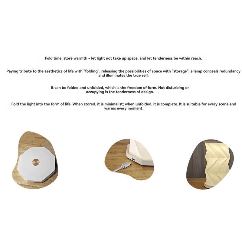 A34R Portable Folding Lamp Dimmable Paper Lantern Emergency Night Light For Camping Traveling Tent Home Bedroom Decor Table Ligh