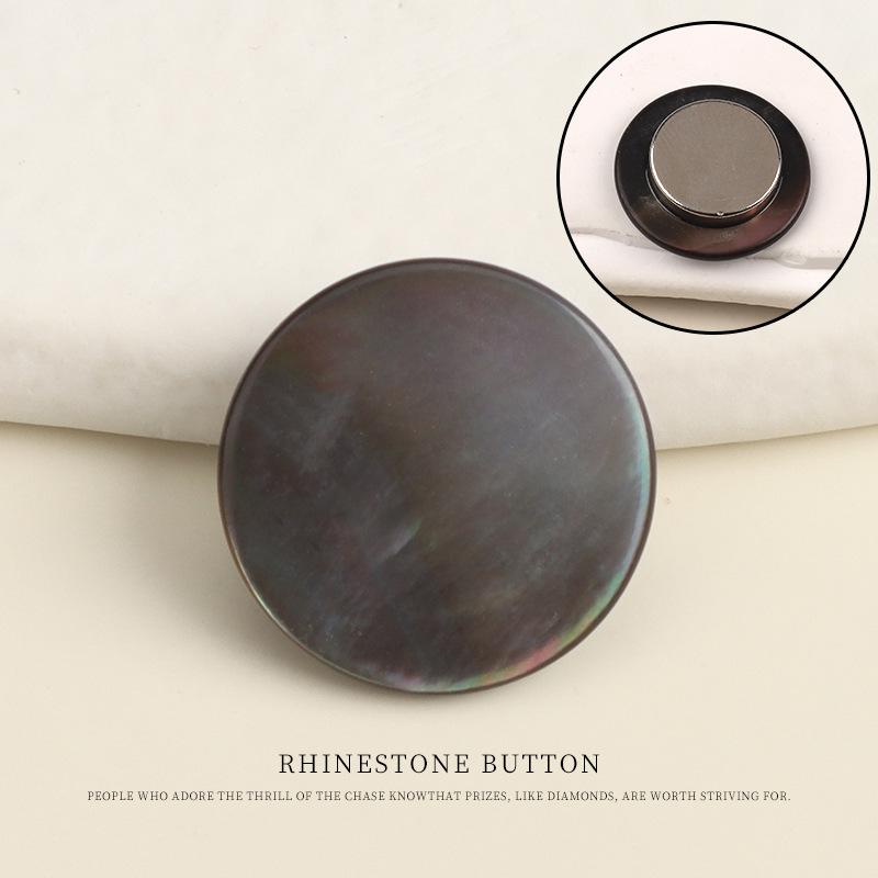 

5pcs Shell Seam-Free Buckle Magnet Button Anti-Light Buckle Shirt Cardigan Fixed Clothes Neckline Decoration Mother And Child Magnetic Buckle 15mm round black butterfly