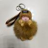 Cute Real Fox Fur Bag Pendant Sleeping Doll Car Keychain Plush Doll