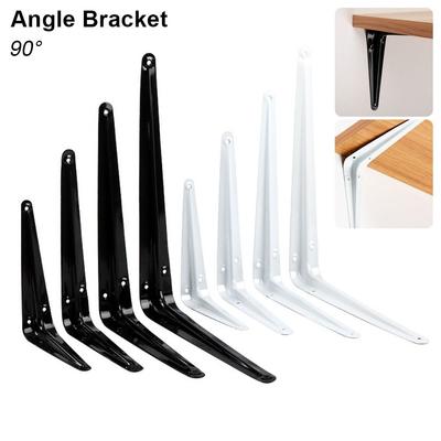 1Pcs 4-14inch Triangular Bracket Support Wall Mount Hanging Black White Mounting Bracket L-shaped Metal Shelf Corner Brace