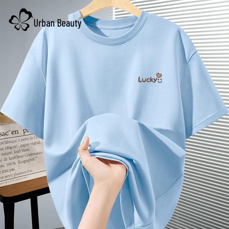 Женская летняя хлопковая футболка с принтом счастливого сердца L