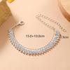 Elegant Rhombus Full Diamond Minimalist Bracelet with Trendy Personality and Light Luxury Design