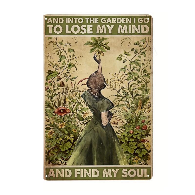 Inspirierende Sprüche auf Blechschildern, Retro-Wandkunst, Sei gut zu dir selbst, Vintage-Hippie-Mädchen, Poster für Zuhause, Garten