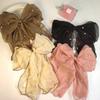 Pearl Decor Bow Hair Clip Sweet Ponytail Holder Fairy Style Sheer Organza Spring Clip  Party