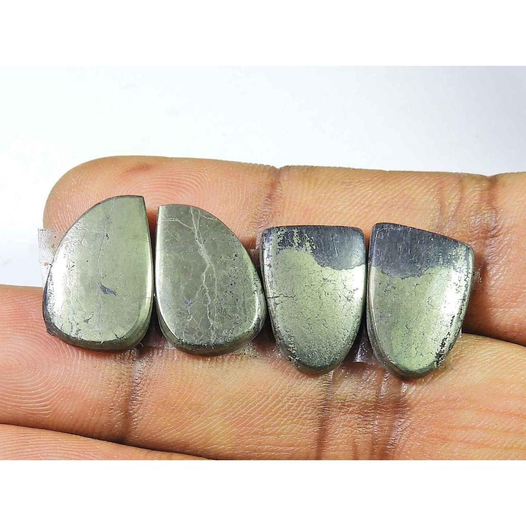 Natural Appach Gold Pyrite 2 Matching Pair Fancy Cabochon Gemstone 16-16MM SK-2147