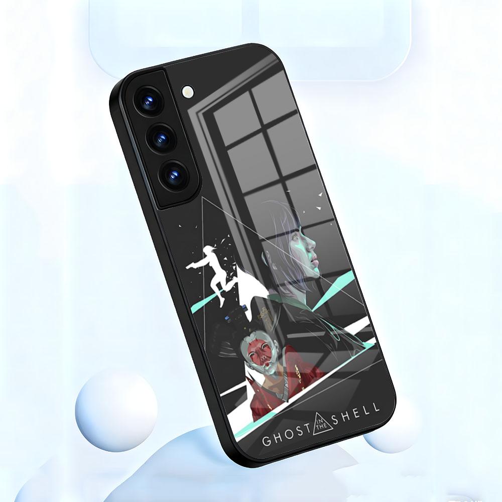 Anime G-ghost In The S-shell Phone Case For Samsung S26 S25 S24 FE S23 S22 S21 Plus S20 Ultra Note20Ultra Black Glass Cover