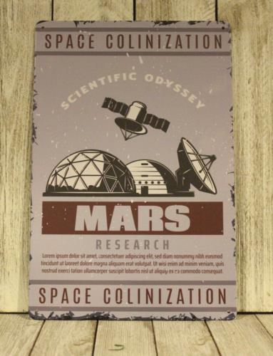 

m1Outer Space Travel Exploration Tin Metal Sign Vintage Retro Look Colonize MarsAluminum 20x30cm（7.8x11.8inch）