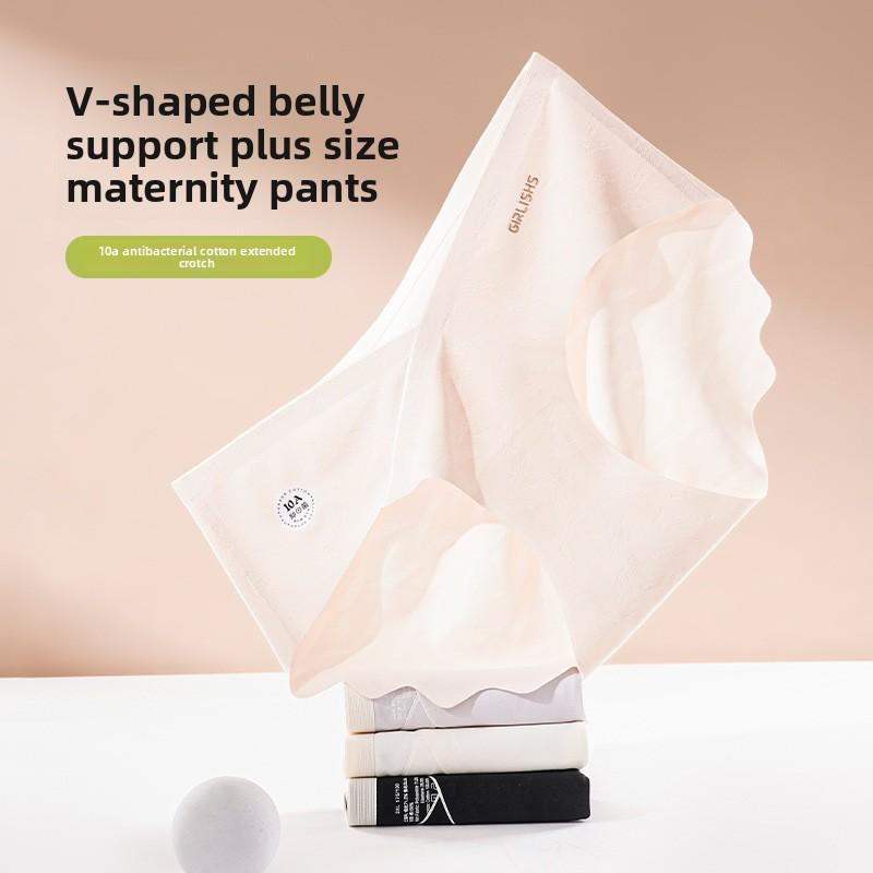 Plus Size Female Summer Cotton Extended Crotch Antibacterial One Piece of Pregnant Briefs