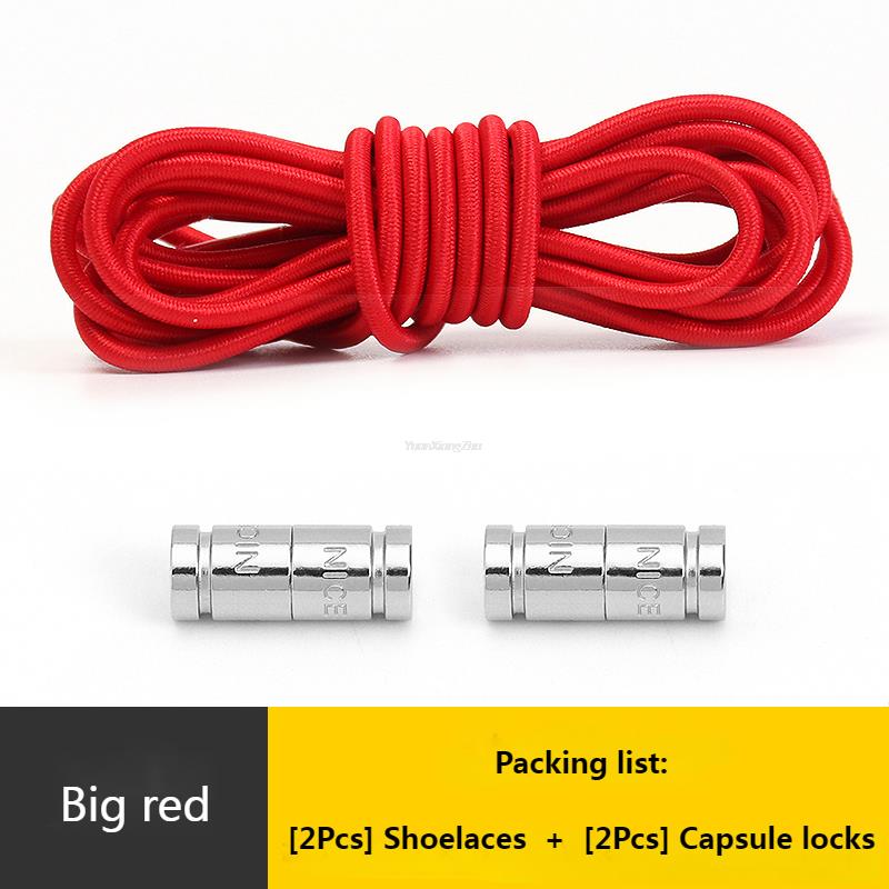 No Tie Shoe Laces Round Capsule Metal lock Elastic Shoelaces For Sneakers easy installation Lazy Shoes Lace Accessories