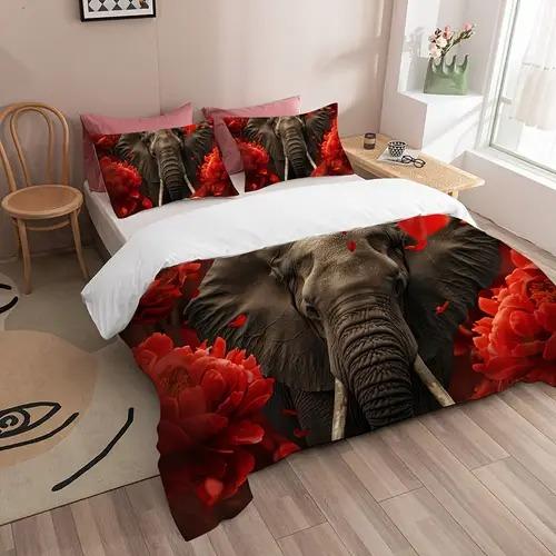 Comforter Elephant Elephant Background Theme Suitable For Children Kids And Adults Soft Warm And Breathable