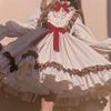 Cute Lolita Dress for Retro High Neck Lace with High Elegant Princess Harajuku Mori Girl Gothic Everyday Anime Conventions Size [SDSXZWG] Women,