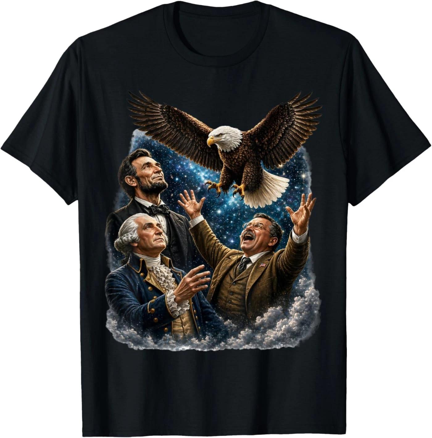Funny Patriotic Presidents Bald Eagle Shirt USA Novelty Tee T-Shirt 4XL