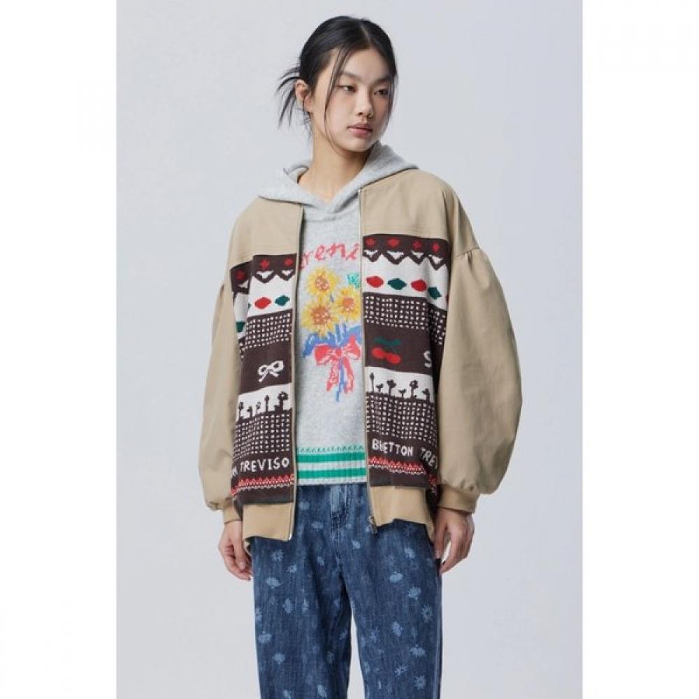 

Benetton Jacquard Knit Block Jumper Bajp01611 BG/42