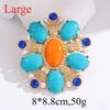 Medieval vintage style palace style brooch, Baroque gemstone, round retro light luxury brooch, high-end chest flower
