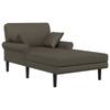 Chaise Longue Gray Faux Leather