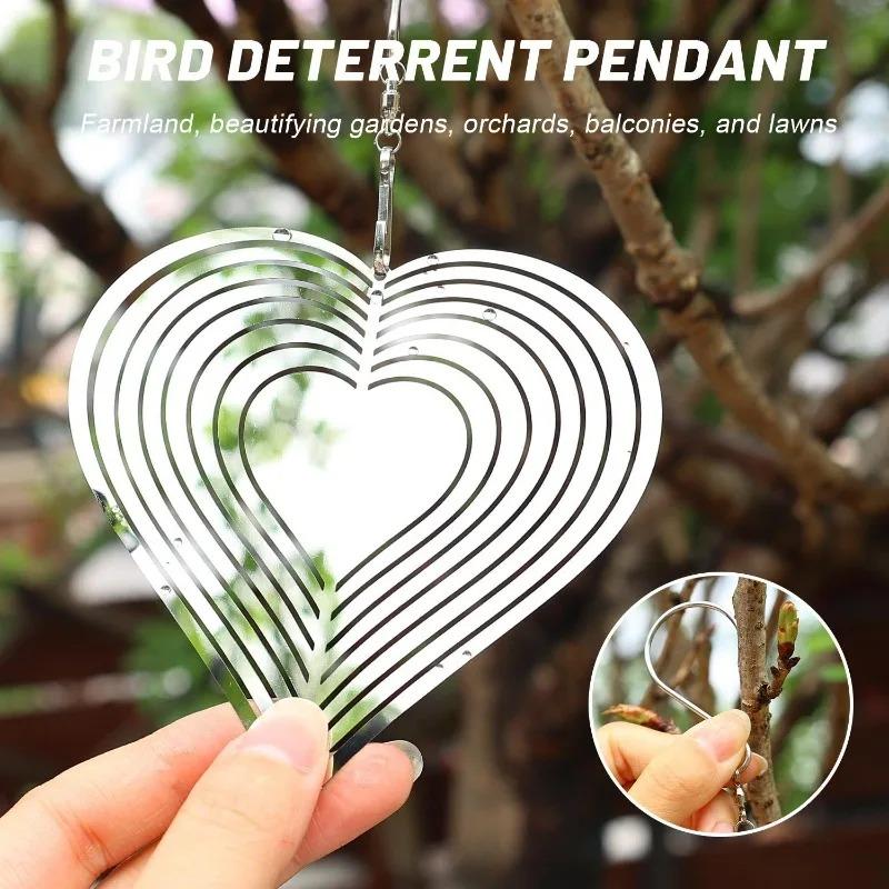 10/1Pcs Bird Deterrent Pendant Reflective Wind Spinner Outdoor Garden Decoration Shiny Wind Spinner Birds Repellent Device