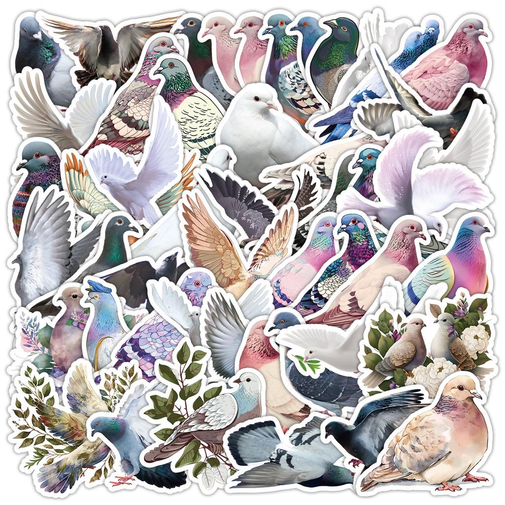 50 Cute Dove Graffiti Stickers for Mobile Phone Computer Waterproof Decorative Stickers Creative Dove Stickers