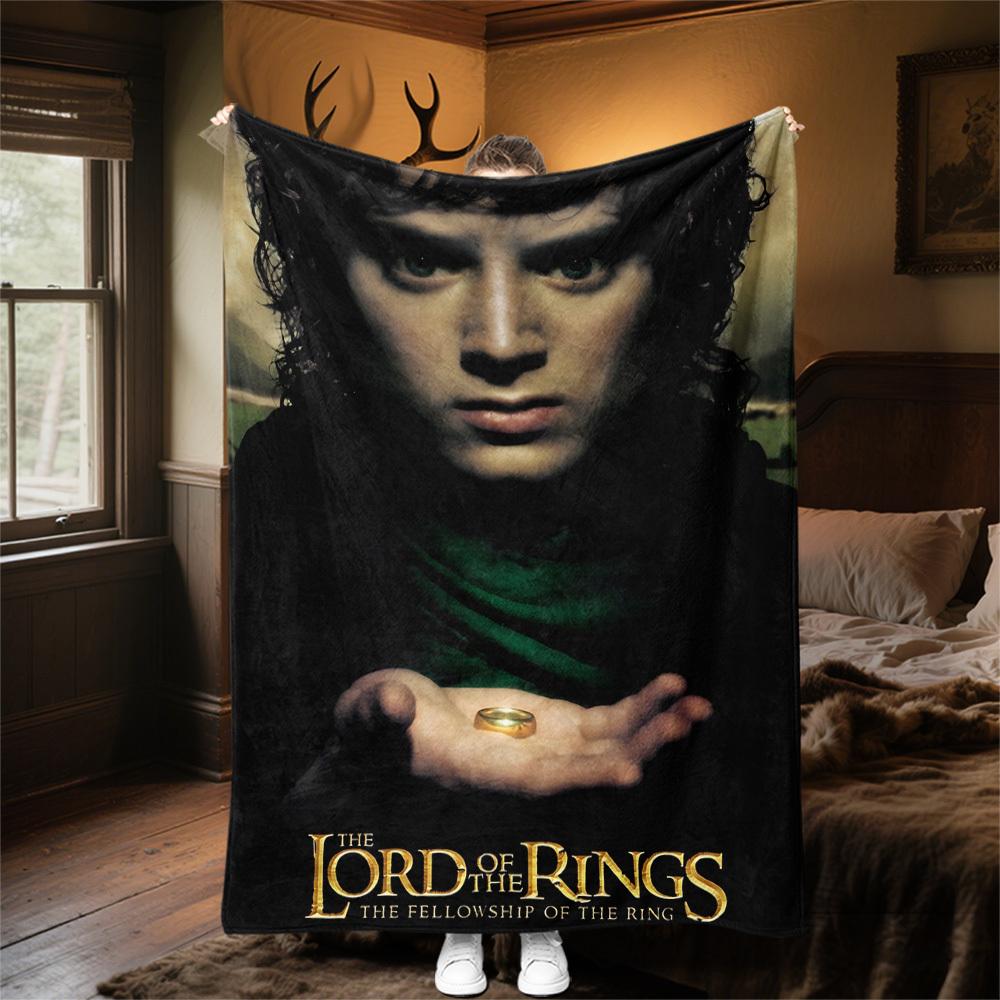 1pc Fellowship of the Ring, Lord of the Rings  - Throw Blanket, Soft, Flannel Blankets, Living Room,  All Seasons Use-1021067
