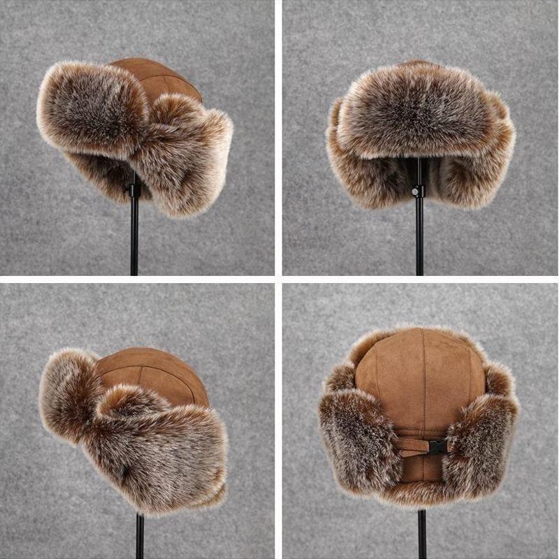 Cappelli Bomber Invernali di Peluche per Donna Uomo Cappello in Finta Pelliccia Sintetica Imitazione Cappello del Nord-Est Unisex Caldo Berretto da Neve con Paraorecchie