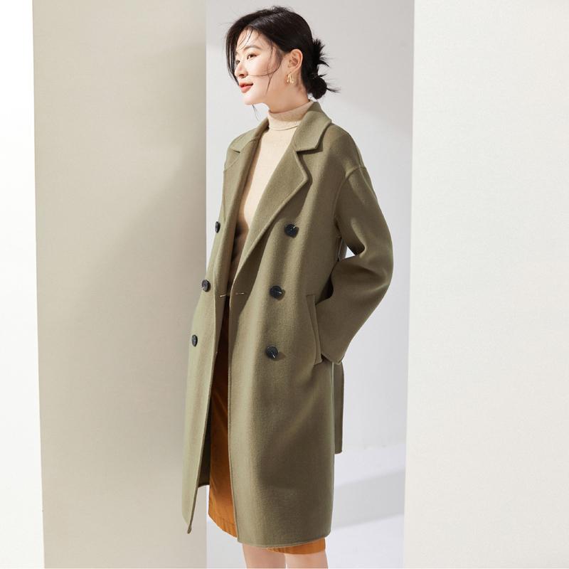 100% Wool Women Coat MODERN NEW SAGA Autumn Wool Long Coat Handmade Pea Coat Winter Warm Wool Long Jacket Overcoat