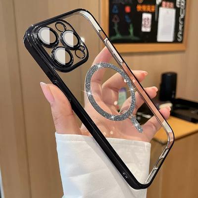 For Magsafe Wireless Charging Luxury Pc Hard Case For Iphone 12 13 14 Pro Max Plus With Lens Protection Magnetic Clear Cover