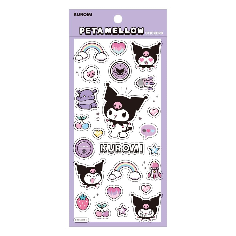 

T s Factory Sanrio Characters Petamellow Stickers Kuromi H175 x W90mm Generic Sticker Set