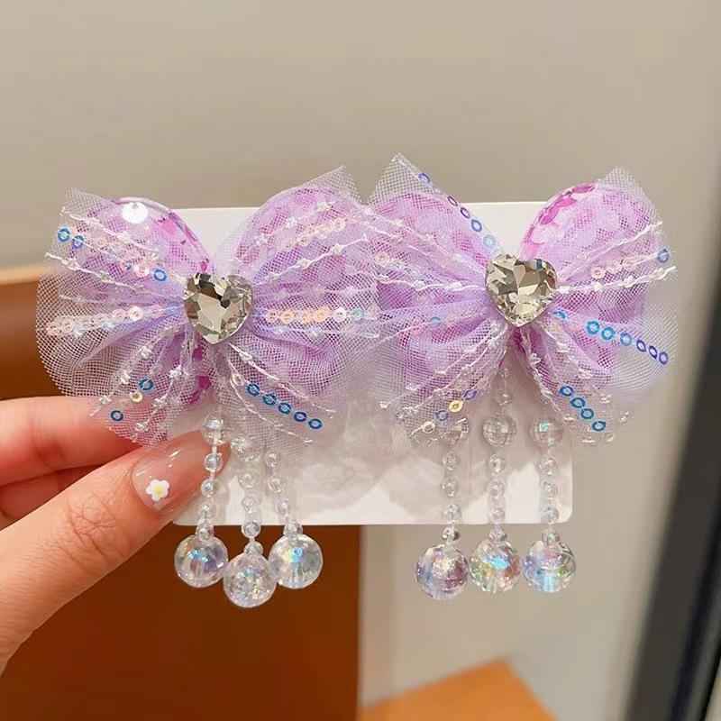 Regenbogen Schleife Geflochtene Haarspange für Mädchen - Niedliches Haaraccessoire mit Band Haarspange