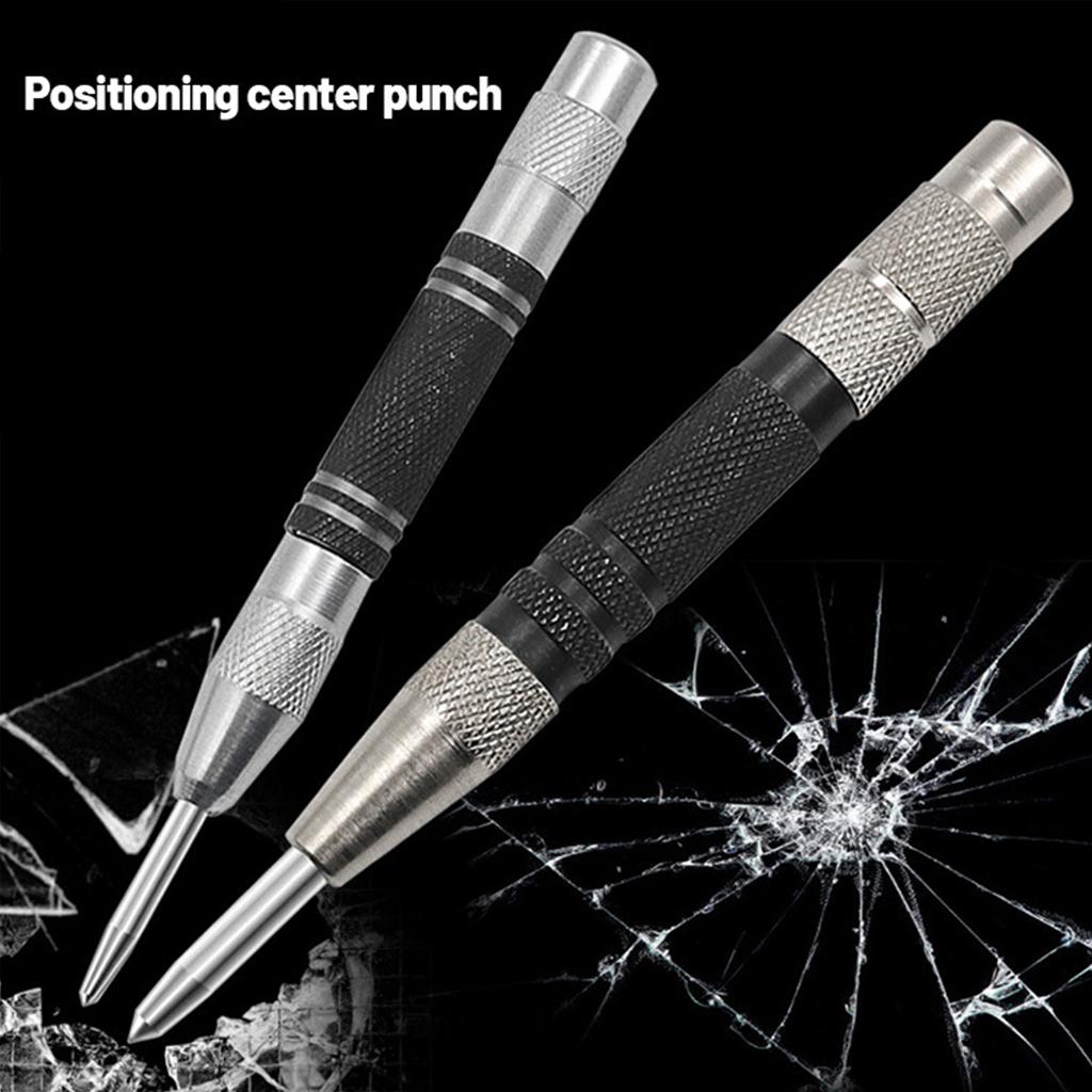 for Marking Emergency Survival Tool Silver Black Automatic Center Punch Locator