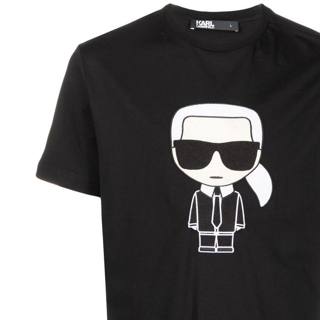 Karl Lagerfeld Cartoon Print Round Neck Short Sleeve T-Shirt Men Tops Black 755070521250990