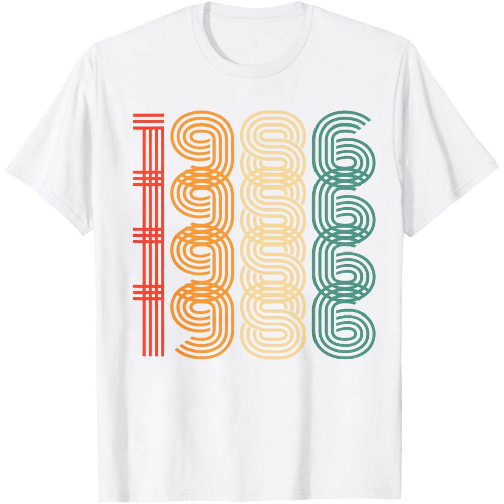 1966 Number Pattern Summer Unisex TShirt Retro Vintage Style Casual Wear For Birthday Party Gift For Him