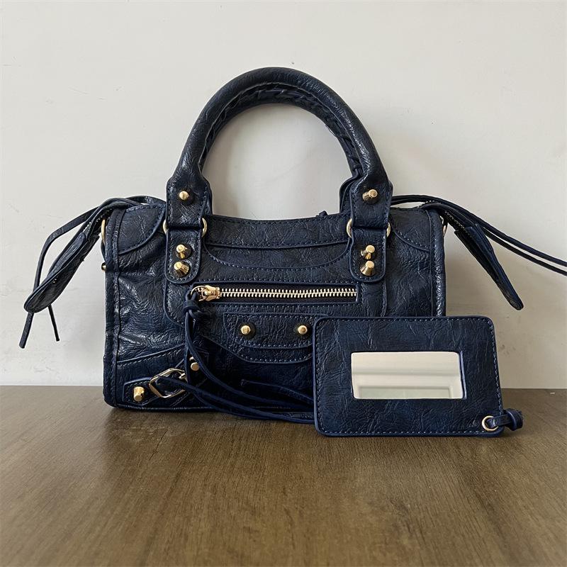 Women's Mini Crossbody Tassel Bag - Medium/Small Size, Motorcycle Style