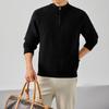 Men's High-End Luxury Knit Sweater: Stand-Up Collar, Half-Zip, Loose Fit for Autumn/Winter 
