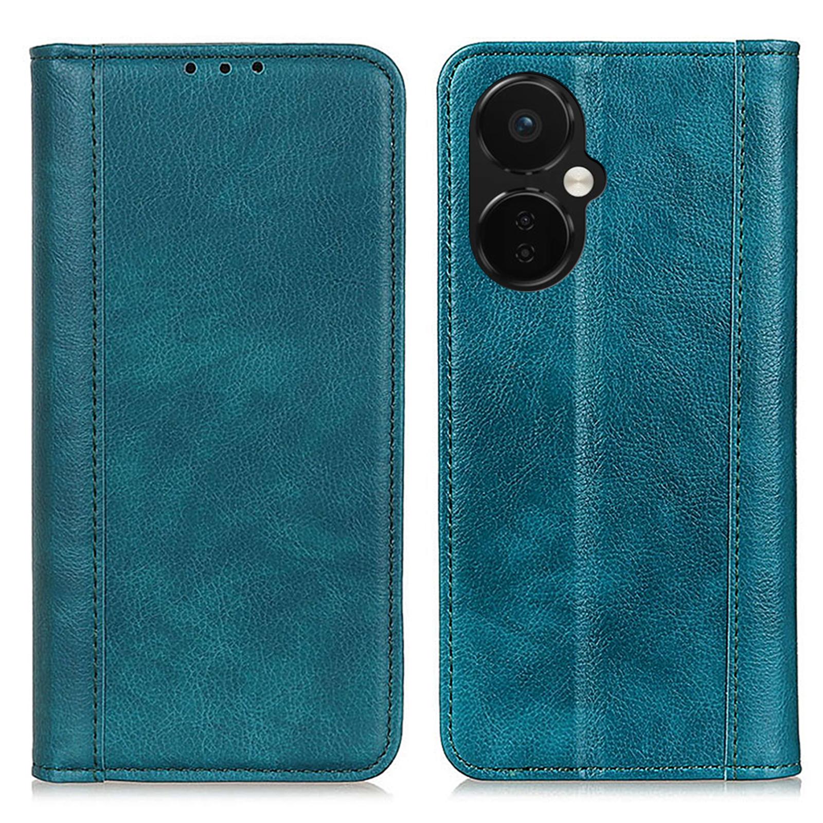 

For OnePlus Nord CE 3 Lite 5G/Nord N30 5G Split Leather Stand Anti-drop Phone Case Litchi Texture Flip Wallet Phone Cover Green