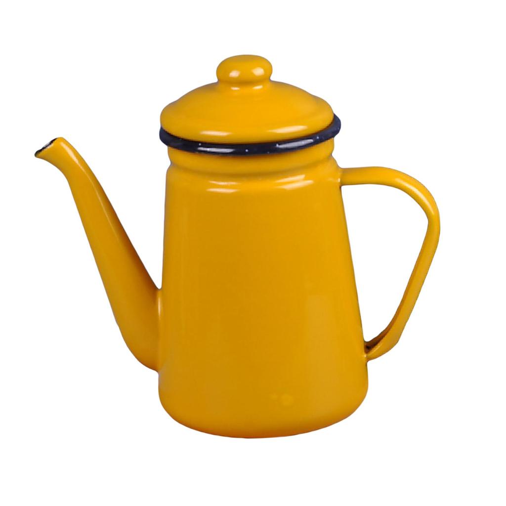 Emaljerad kaffepanna Hållbar med handtag Tjock vattenkokare 1,1L Kaffepanna för Hemkök Restaurang Kokande Vatten Te
