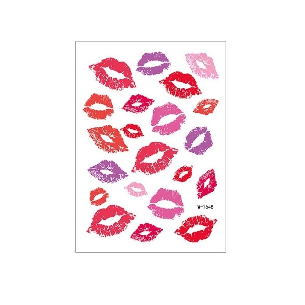 Leopard Print Valentine Day Kiss Lip Stickers Disposable Makeup Stickers Live House