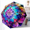 1 ud. Paraguas Plegable Mandala de Vidrieras | Diseño Elegante, Accesorio de Moda, Construcción Duradera, Varillas Resistentes yy251107018