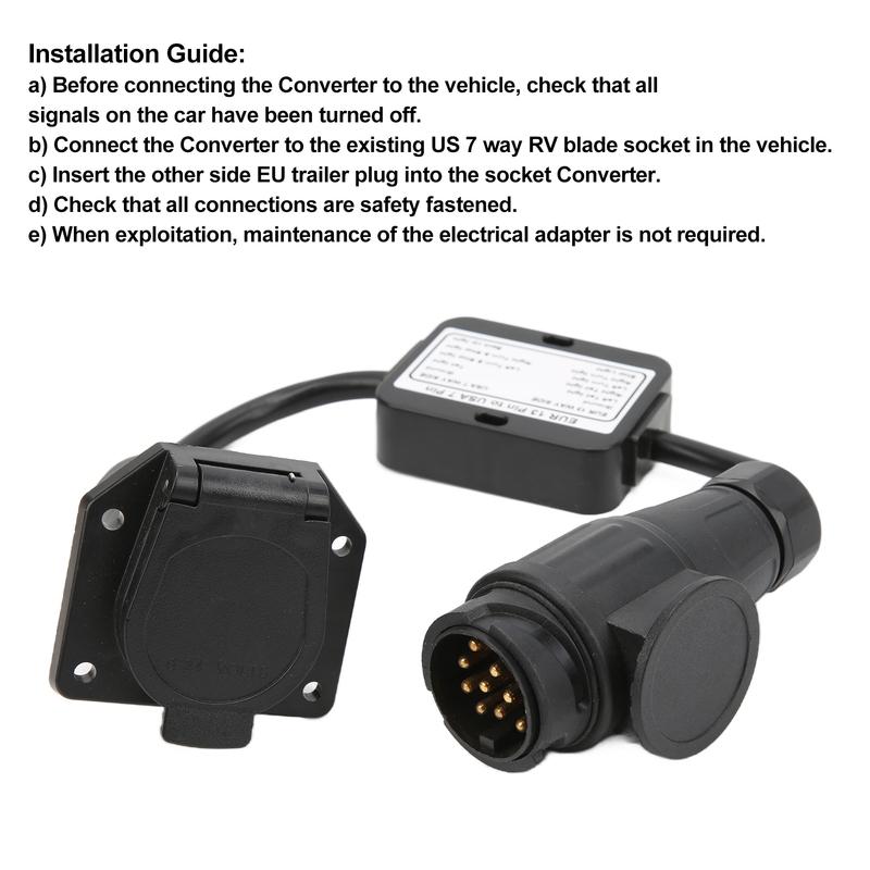 an 13 Pin to  7 Way Plug Round Connector Trailer Light Electrical Converter Trailer Light Converter