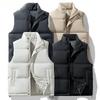 Down Cotton Vest Autumn Winter Men's Plus Size Stand Collar Sleeveless Warm Vest New Style Waistcoat Jacket